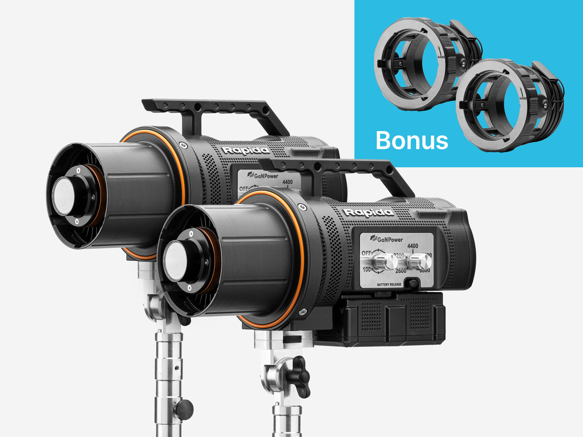 Maxima Rapida 2-Light Bundle with 2 Bowens Locking Rings